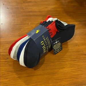 Polo Ralph Lauren 6 pack Low athletic sports Socks new shoe arch cushioned Men’s